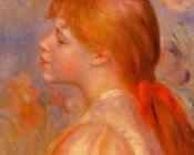 皮埃尔 奥古斯特 雷诺阿 : Girl with a Red Hair Ribbon